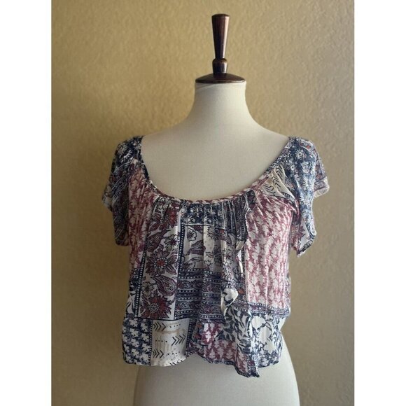 Billabong Women's Multi color Festival Moon Crop Top Size S M - Picture 8 of 9